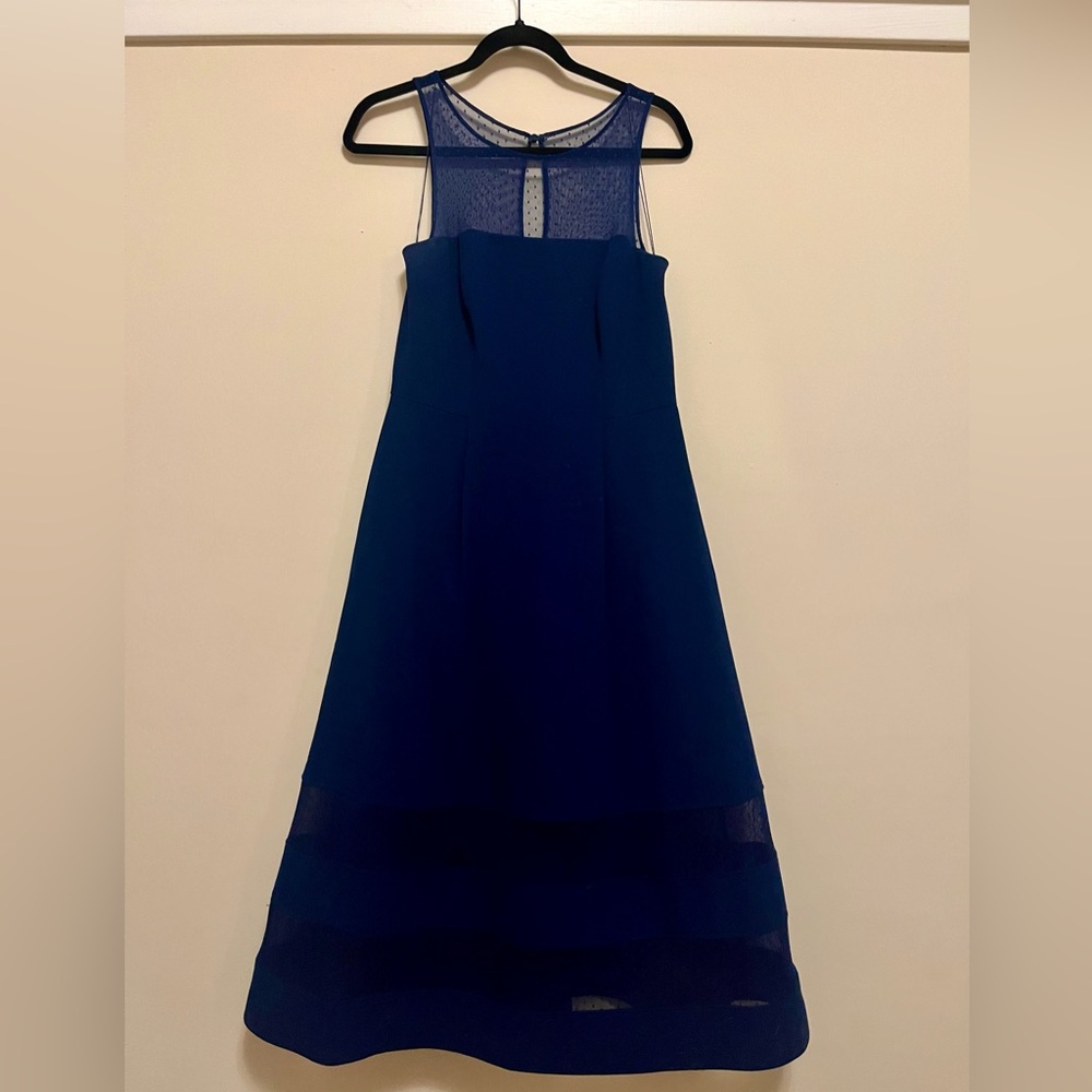 Navy Aidan Mattox A-Line Dress - 8